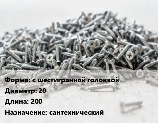 Шуруп с шестигранной головкой 20х200 сантехнический